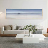 cuadro horizontal y fotográfico encima del sofá de río difuminado - kuadro