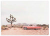 lámina decorativa horizontal de fotografía de coche rojo en el desierto - kuadro