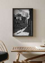 decoración con cuadros, ideas - lámina decorativa de fotografía en blanco y negro con niña jugando a la comba - kuadro