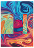 cuadro efecto óleo digital colorido. Ondas y texturas abstractas. Lámina decorativa.