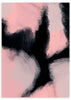cuadro abstracto con tonos rosas y oscuros. Lámina decorativa.