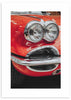 cuadro fotografía coche vintage rojo. Lámina decorativa de foto de coche vintage en rojo