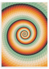cuadro degradado hipnótico multicolor en forma de espiral. Lámina decorativa.