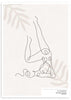 cuadro de ilustración de mujer yoga color beige. Lámina decorativa.