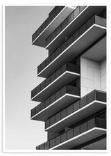 cuadro de fotografía de edificio moderno en blanco y negro. Lámina decorativa.
