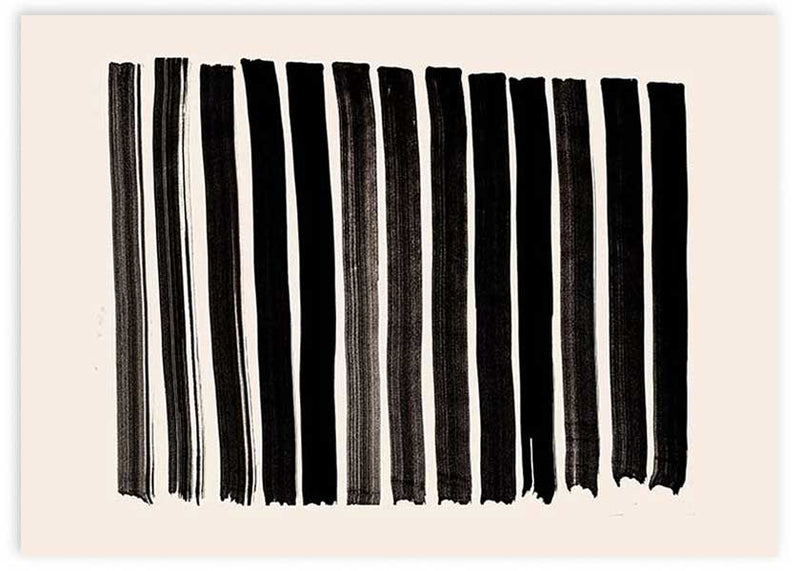 Cuadro horizontal abstracto y minimalista, líneas negras. Una ilustración ideal para combinar con otras obras de estilo abstracto y nórdico.