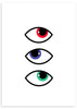 cuadro de ojos abstracto y minimalista. Ilustración de ojos moderno. Lámina decorativa.