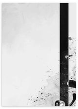 cuadro efecto óleo digital en blanco y negro. Ondas y texturas abstractas. Lámina decorativa.