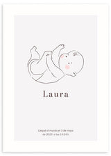cuadro personalizado para bebé recién nacido con nombre, fecha de nacimiento y hora - kuadro
