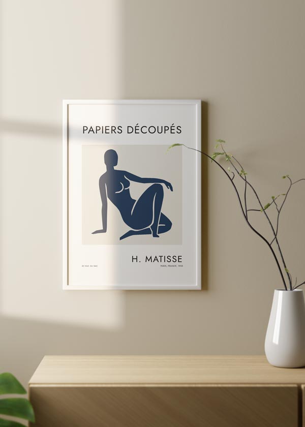 Decoración con cuadros, ideas -   Cuadro moderno inspirado en el pintor Matisse - figura femenina, mujer
