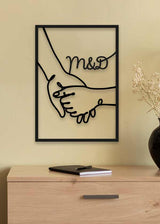 regalos - cuadro metálico personalizado para parejas o amistades de manos y nombres con iniciales, regalo - kuadro