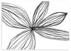 lámina decocorativa horizontal de ilustración de flor en blanco y negro- kuadro