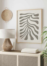 decoración con cuadros, ideas - lámina decorativa abstracta sobre fondo beige y formas en marrón