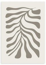 lámina decorativa abstracta sobre fondo beige y formas en marrón