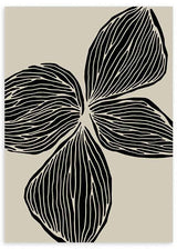 lámina decorativa de flor abstracta en colores negro y beige oscuro