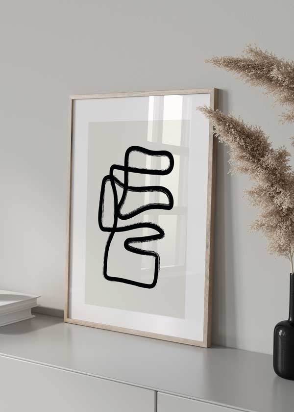 decoración con cuadros, ideas - lámina decorativa abstracta y minimalista en estilo moderno y nórdico