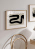 decoración con cuadros, ideas - lámina decorativa abstracta y nórdica de ilustración negra y beige