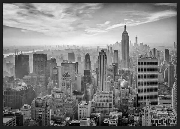 cuadro para lámina decorativa fotográfica en blanco y negro de ciudad de Nueva York, cuadro apaisado, horizontal - kuadro