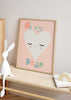 decoración con cuadros, ideas - lámina decorativa infantil de ilustración con frase y corazón sobre fondo rosa - kuadro