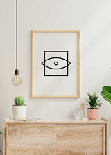 Decoración con cuadros, ideas -  cuadro de ojo minimalista en blanco y negro. Cuadro nórdico de ojo.. Lámina decorativa.