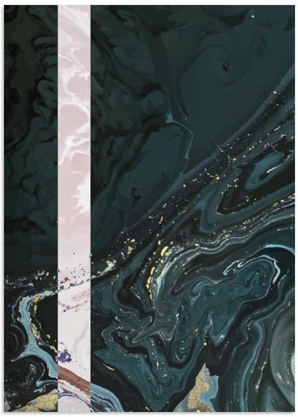 cuadro efecto óleo digital con tonos azules. Ondas y texturas abstractas. Lámina decorativa.