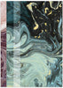 cuadro efecto óleo digital con tonos azules. Ondas y texturas abstractas. Lámina decorativa.