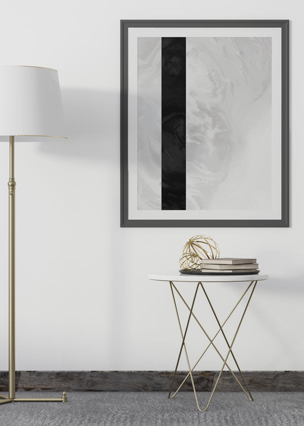 Decoración con cuadros, ideas -  cuadro efecto óleo digital en blanco y negro. Ondas y texturas abstractas. Lámina decorativa.