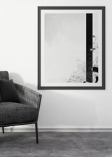 Decoración con cuadros, ideas -  cuadro efecto óleo digital en blanco y negro. Ondas y texturas abstractas. Lámina decorativa.