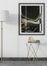 Decoración con cuadros, ideas -  cuadro efecto óleo digital con tonos oscuros. Ondas y texturas abstractas. Lámina decorativa.