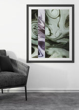 Decoración con cuadros, ideas -  cuadro efecto óleo digital con tonos oscuros. Ondas y texturas abstractas. Lámina decorativa.