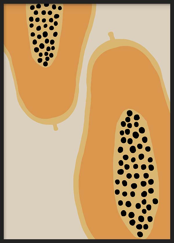 cuadro lámina decorativa de ilustración de papaya para cocina - kuadro