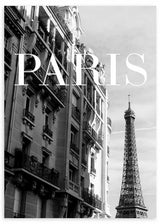 lámina decorativa de fotografía en blanco y negro de la ciudad de parís con la Torre Eiffel - kuadro