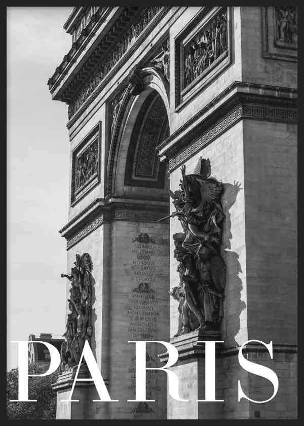 cuadro para lámina decorativa fotográfica en blanco y negro del puente de saint denís, París - kuadro
