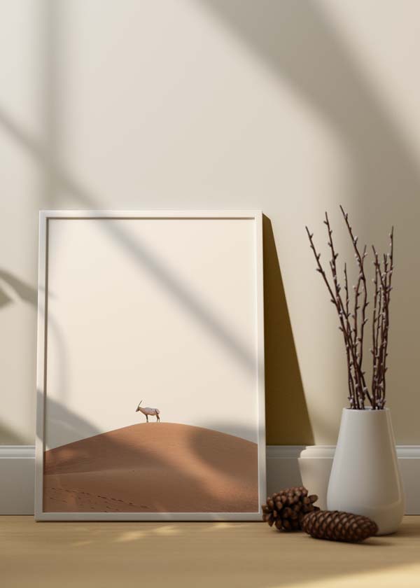Decoración con cuadros, ideas -  lámina decorativa de cabra en el desierto, fotografía de desierto