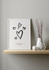 Decoración con cuadros, ideas -  cuadro personalizado para parejas con ilustración de corazones en blanco y negro