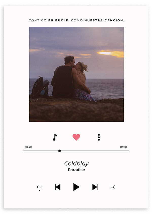 Cuadro personalizado spotify con foto para pareja o amistades