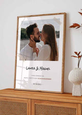 Decoración con cuadros, ideas -  cuadro personalizado con foto para parejas, personalizable fecha, nombres, frase y foto.