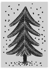 lámina decorativa de árbol de navidad, ilustración en blanco y negro - kuadro