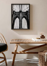 Decoración con cuadros, ideas -  lámina decorativa de fotografía del puente de Brooklyn en blanco y negro