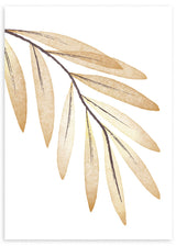 lámina decorativa de rama con hojas en tonos marrones. ilustración floral