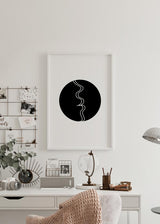 Decoración con cuadros, ideas -  cuadro minimalista en blanco y negro de rostro. Cuadro abstracto. Lámina decorativa.