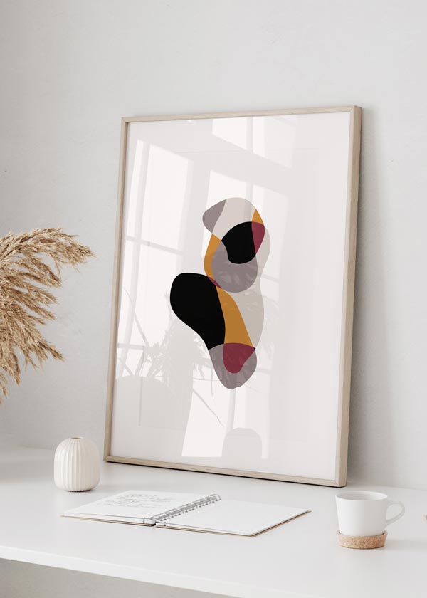 Cuadro abstracto y moderno en colores negro y beige - kuadro –