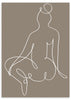 lámina decorativa abstracta de ilustración artística de mujer sobre fondo marrón - kuadro