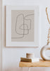 decoración con cuadros, ideas - lámina decorativa de ilustración abstracta en tono beige - kuadro