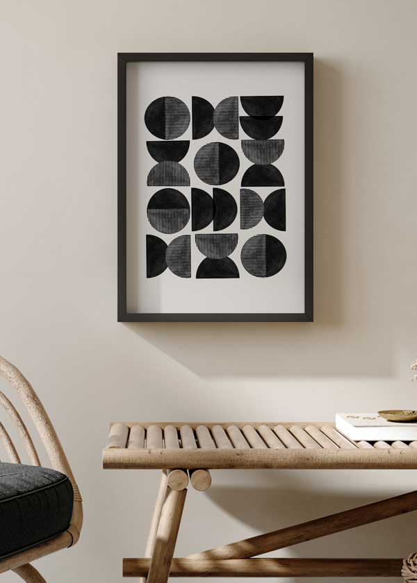 Cuadro geométrico, blanco y negro, Posters, Prints, & Visual Artwork, Mid Century