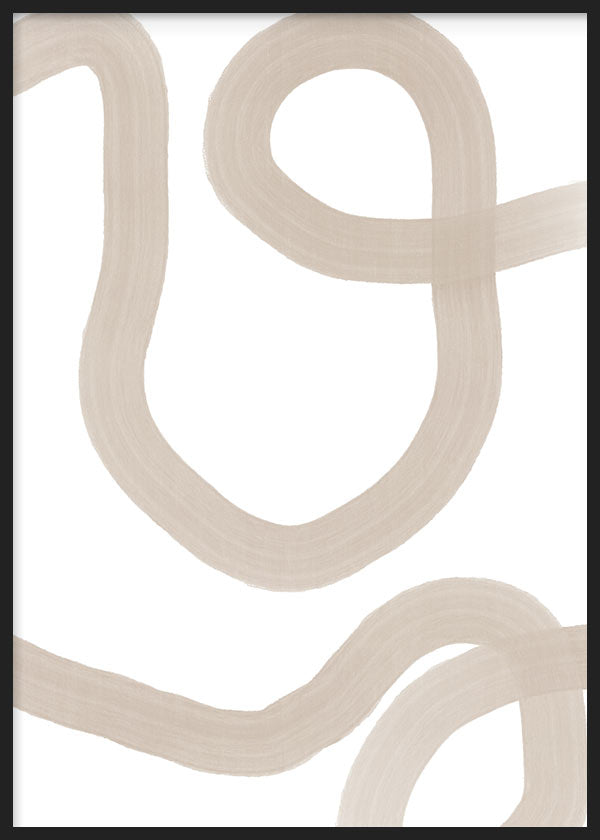 cuadro para lámina decorativa abstracta y nórdica con formas en beige - kuadro