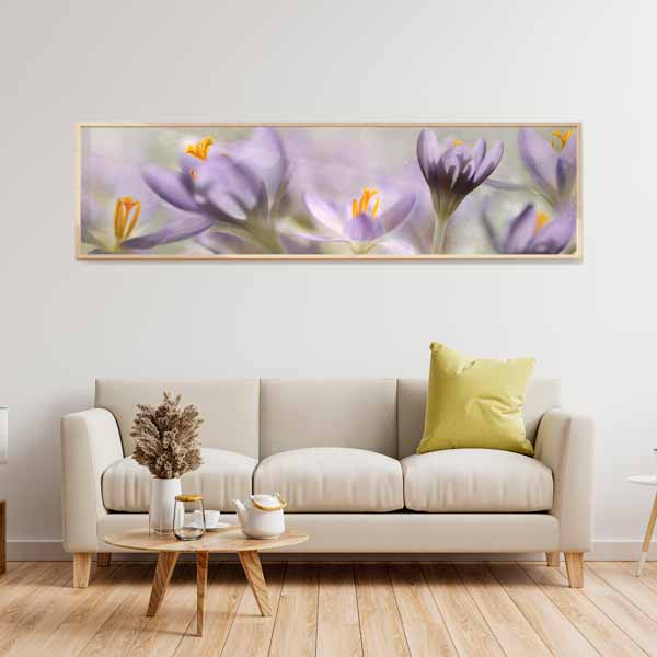 decoración con cuadros, ideas - cuadro horizontal de fotografía de flores para salón o dormitorio - kuadro