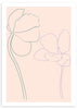 lámina decorativa ilustración de flores sobre fondo rosado / color crema