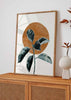 decoración con cuadros, ideas - lámina decorativa de flor y sol en estilo decorativo nórdico y abstracto - kuadro