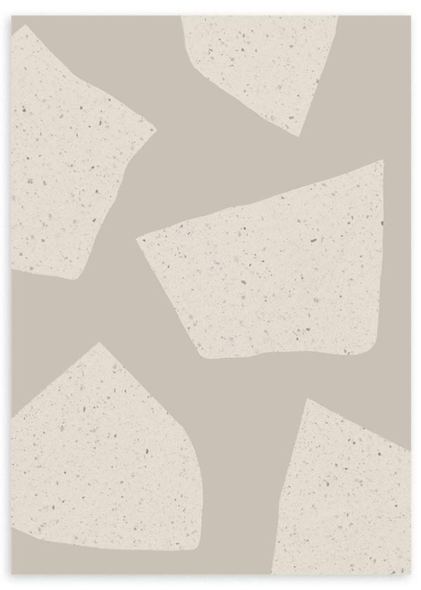lámina decorativa abstracta y minimalista en tonos beige y estilo nórdico - kuadro